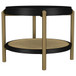 Arini - Round End Side Table With Storage Shelf - Black