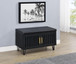 Brixton - 2-Door Padded Entryway Shoe Storage Bench - Black