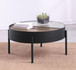 Ozella - Round Coffee Table With Hidden Storage Sandy - Black