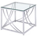 Lille - 2 Piece Glass Top Coffee And End Table Set - Chrome