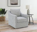 Winter - Upholstered Sloped Arm Accent Swivel Chair - Gray