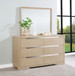 Ladera - 6-Drawer Bedroom Dresser And Mirror - Light Elm