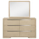 Ladera - 6-Drawer Bedroom Dresser And Mirror - Light Elm