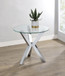 Kenzie - Round Tempered Glass Top End Side Table - Chrome