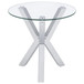 Kenzie - Round Tempered Glass Top End Side Table - Chrome