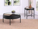 Ozella - 2 Piece Round Coffee And End Table Set - Sandy Black