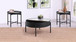 Ozella - 3 Piece Round Coffee And End Table Set - Sandy Black