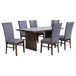 Sherwood - 7 Piece Rectangular Dining Table Set - Brown / Dark Gray