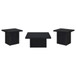 Devar - 3 Piece Square Cocktail Coffee End Table Set - Black