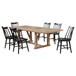 Middleton - 7 Piece Extension Leaf Dining Set - Brown And Black