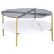 Jonelle - 3 Piece Round Coffee And End Table Set - Gold / Smoke