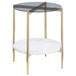 Jonelle - 2 Piece Round Coffee And End Table Set - Gold / Smoke