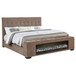 Senna - Upholstered Queen Audio Flame Visualizer Bed - Brown