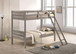 Ryder - Wood Twin Over Twin Bunk Bed With Mattress - Weathered Taupe
