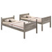 Ryder - Wood Twin Over Twin Bunk Bed With Mattress - Weathered Taupe