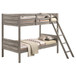 Ryder - Wood Twin Over Twin Bunk Bed With Mattress - Weathered Taupe