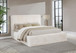 Rebecca - Faux Fur Upholstered Queen Bed - Cream