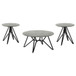 Hadi - 3 Piece Round Smarttop Coffee And End Table Set - Cement