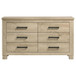 Oakglen - 6-Drawer Bedroom Dresser - Weathered Oak