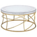 Elise - 3 Piece Round Mirror Top Coffee And End Table Set - Gold