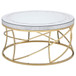Elise - 2 Piece Round Mirror Top Coffee And End Table Set - Gold