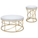 Elise - 2 Piece Round Mirror Top Coffee And End Table Set - Gold