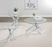 Kenzie - 3 Piece Round Coffee And End Table Set - Chrome