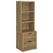 Westpark - 3-Shelf Bookcase USB And Lockable Drawer - Mango