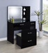 Flora - 2-Drawer Vanity Set With LED Mirror - Black High Gloss