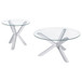 Kenzie - 2 Piece Round Coffee And End Table Set - Chrome