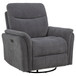 Adler - Upholstered Power Swivel Glider Recliner - Charcoal Gray