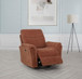 Adler - Upholstered Power Swivel Glider Recliner - Rust
