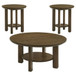 Ottowa - 3 Piece Round Wood Coffee Table Set - Brown