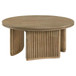 Adina - 36" Round Wood Coffee Table - Distressed Light Brown