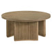 Adina - 36" Round Wood Coffee Table - Distressed Light Brown