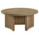 Adina - 36" Round Wood Coffee Table - Distressed Light Brown