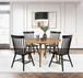 Andrews - 5 Piece Round Dining Table Set - Light Ash And Black