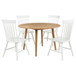 Andrews - 5 Piece Round Dining Table Set - Light Ash And White