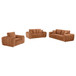 Burnett - 3 Piece Chenille Upholstered Sofa Set - Burnt Orange