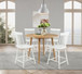 Andrews - 5 Piece Round Counter Dining Set - Light Ash And White