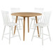 Andrews - 5 Piece Round Counter Dining Set - Light Ash And White