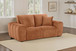 Burnett - Chenille Upholstered Wide Arm Loveseat - Burnt Orange