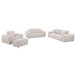 Burnett - 4 Piece Chenille Upholstered Sofa Set - Ivory