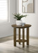 Ottowa - 22" Round Wood Side End Table With Shelf - Brown