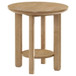 Ottowa - Round Wood Side End Table With Shelf - Washed Oak