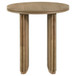 Adina - Round Wood Side End Table - Distressed Light Brown
