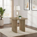 Adina - Square Wood Side End Table - Distressed Light Brown