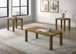 Castlewood - 3 Piece Cocktail Coffee Table Set - Brown Oak
