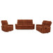 Navarro - 3 Piece Upholstered Reclining Sofa Set - Burnt Orange