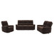 Navarro - 3 Piece Upholstered Reclining Sofa Set - Dark Brown